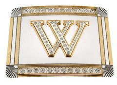 Initial Letter W Belt Buckle Alphabet w Monogram Western Cowboy Rodeo Style New