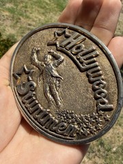 Hollywood Stuntmen Oval Metal Western Belt Buckle Bronze Antique Finish 1.5in