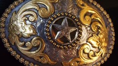 Nocona Texas Star Oval Belt Buckle Gold and Silver Tone M & F Western 3756644