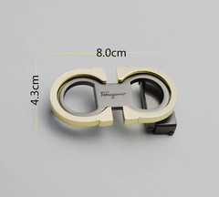 Salvatore Ferragamo Alloy Belt Buckle Gold with Gray for 34-35mm leather strap