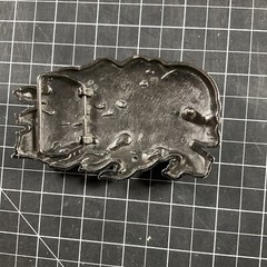 Skull Guitar Flame Belt Buckle 4 3/8&Prime; x 2 3/4&Prime; Heavy Metal Rock N Roll