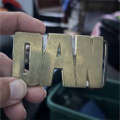 Vintage Men&rsquo;s DAN Initial Belt Buckle Solid Brass Antique Finish Fit 1.5 in Belt