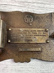 Vintage CENEX Farmers Union Collectible Brass Belt Buckle