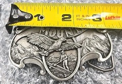 Siskiyou ROCKY MOUNTAIN Belt Buckle Vintage 1985 Pewter Eagle & Miner /2500