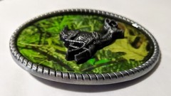 Raised Detail CAMO DEER RUNNING camouflage BELT BUCKLE metal western hunting USA
