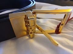 BALLY Parker Men&rsquo;s Adjustable Belt -Brown/Gold EU 110/US 44 MSRP $325