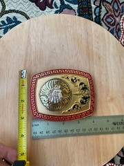 Western Buckle Gold Silver Red Horse Head Buckle Cowboy 2 » Hebillas Vaqueras