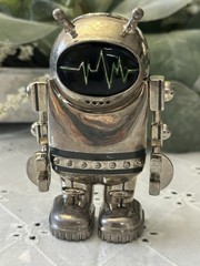 Chrome Belt Buckle Outer Space Suit Man Alien Astronaut