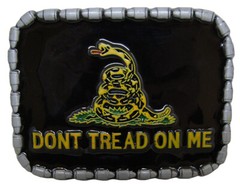 Gadsden Don&rsquo;t Tread On Me Yellow Snake Black Belt Buckle