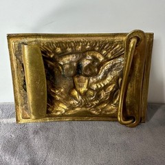 Vintage Brass Eagle Belt Buckle E Pluribus Unum US Great Seal Rectangular Plate