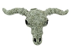 Bull Skull Longhorn Belt Buckle Western Cowboy Mens Costume Rodeo Rider Ox New