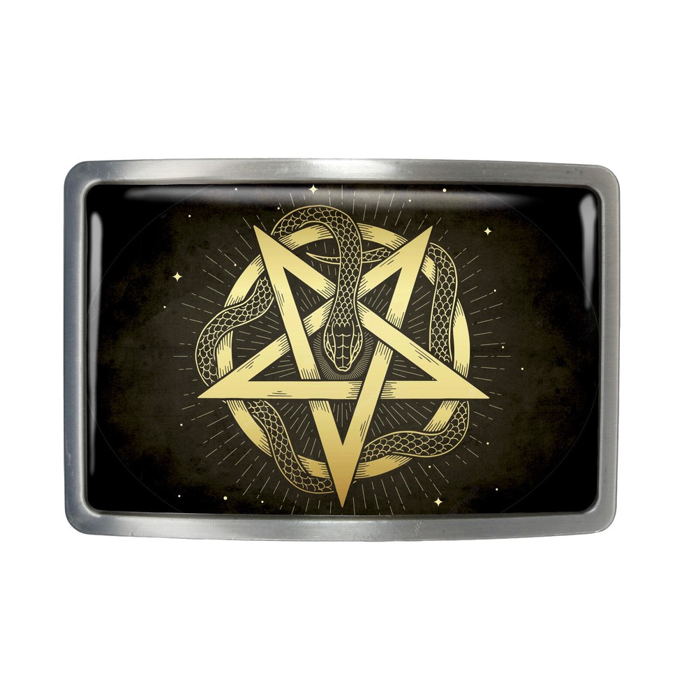 Snake Pentagram Belt Buckle – Ancient Esoteric Witchcraft Occult Buckle – 617