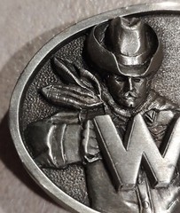 (27)Vintage 1985 Idea Craft Limited Edition Silvertone Belt Buckle WXB 3&Prime;x2.2&Prime;