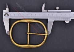 MEN HUGE LONG BRASS PLATED CENTER BAR LEATHERCRAFT BELT BUCKLE REPLACEMENT 50MM