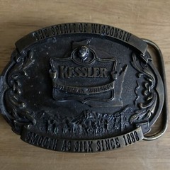 Belt Buckle Kessler American Whiskey Spirit of Wisconsin Brass Buckle LE 1993