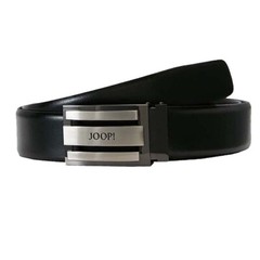 JOOP belt 100% cowhide leather black dark brown logo buckle New