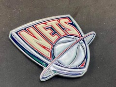 Nets Basketball NBA Fan Team Vintage Belt Buckle By Great American Products