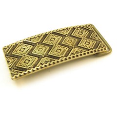Handmade brass belt buckle « Krayka », Ukrainian ornamental buckle, woven buckle