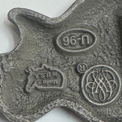 Bergamot Brass Works 1987 Guitar Belt Buckle Gold Glitter Made in USA