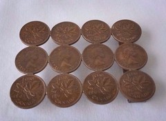 Vintage 1964 Canadian 1 Cent Copper Belt Buckle