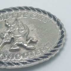 Vintage Calgary Stampede City Bullshooter&rsquo;s Belt Buckle EUC 3 1/2&Prime; x 2 3/4&Prime;