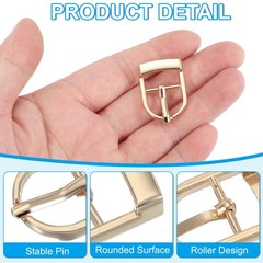 8Pcs 0.7&Prime; Single Prong Belt Buckle Metal Roller Buckle Silver/Light Gold