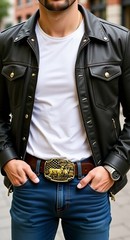 New Men Gold Metal Belt Buckle Deer Nature Hunter Western Fashion Winter Country