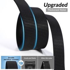 JASGOOD Men’s Ratchet Belt,Heavy-Duty Nylon Web Fit Size Below 35inch, Black