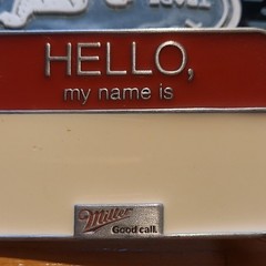 Miller Hello My Name Is Beer Novelty Antique Finish Metal Belt Buckle
