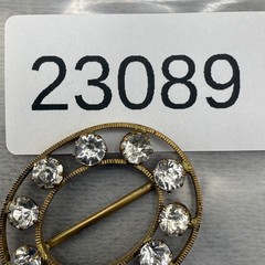 Vintage Paste Stone Buckle Rhinestone Gold Tone