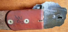 Raintree Grizzly Bear Buckle & Size 38 Leather Belt