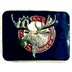 Loyal Order of Moose PAP Belt Buckle Cast Metal Epoxy Front 2013 – Moose Club