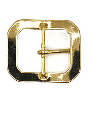 Solid Brass Gun Belt Buckle Clipped Corners Western Utility