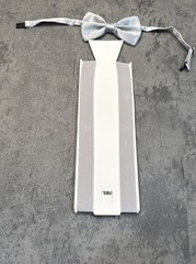 Champagne SILVER GREY Bow Tie & Matching Suspender Tuxedo Wedding Party