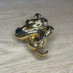 Kieselstein-Cord Snake Serpent Large Gold Buckle Brown Alligator Belt RARE