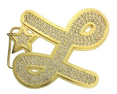 LRG INITIAL LETTER MONOGRAM ALPHABET WESTERN COWGIRL COWBOY RODEO BELT BUCKLE