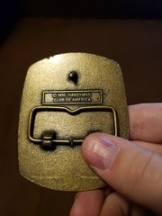 Handyman Club of America Life Member Brass Hammer Belt Buckle 1996