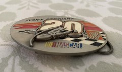 Tony Stewart NASCAR Belt Buckle Pewter Limited Edition Racing 2000 Silver Orange