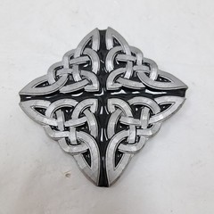 Vintage Celtic Knot Belt Buckle Genuine Mobtown Chicago Metal & Black Enamel