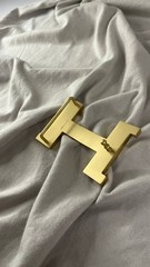 H 38-40mm 1.5` Belt Buckle Gold Tone H Replacement Buckle