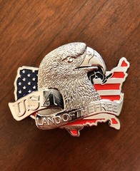 USA Land Of The Free American Bald Eagle Freedom Metal Unisex Men’s Belt Buckle