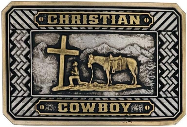 Montana Silversmiths Men&rsquo;s Beaming Christian Cowboy Attitude Buckle