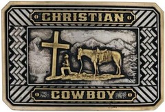 Montana Silversmiths Men&rsquo;s Beaming Christian Cowboy Attitude Buckle