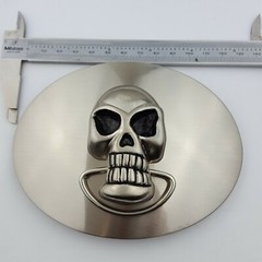 Auction for Big Alien Skull Silver Oval Buckle