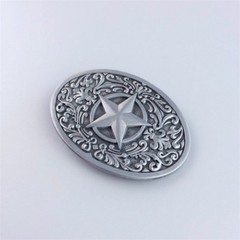 Antique Silver Southwest Star Western Oval Belt Buckle also Stock in the US