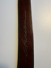 CLINT ORMS Sterling Silver Belt Buckle with Chacon size 38 Leather Belt