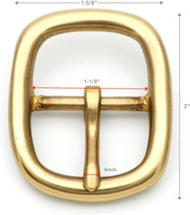 Solid Brass Belt Buckle Single Prong Buckle for Replacement, DIY Leather Craft S