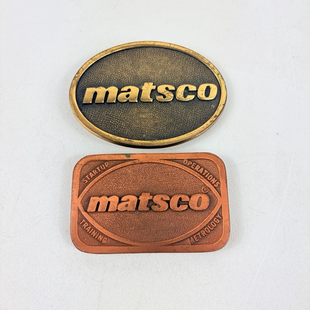 Vintage Matsco Solid Brass Belt Buckle BTS Hit Line Made inUSA