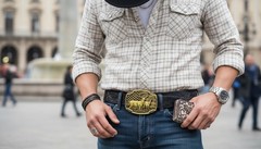 Men Gold Metal Belt Buckle Deer Nature Hunter Western Fashion Pant Jeans Casual
