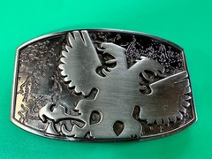 Eagle Phoenix Bird Spreading Wings Multi Layer Silver Color Belt Buckle